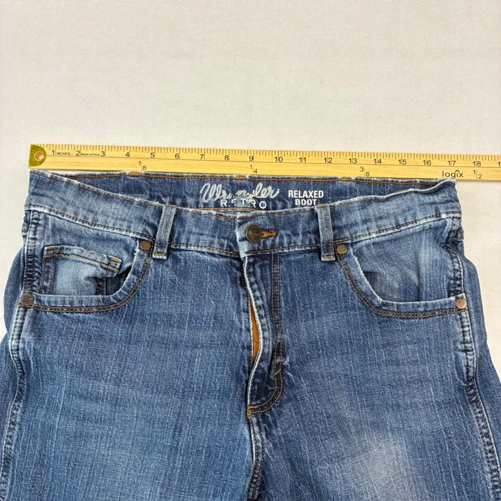 Wrangler Retro Relaxed Bootcut Jeans‎ Mens 34x31 Blue Stretch Western Denim